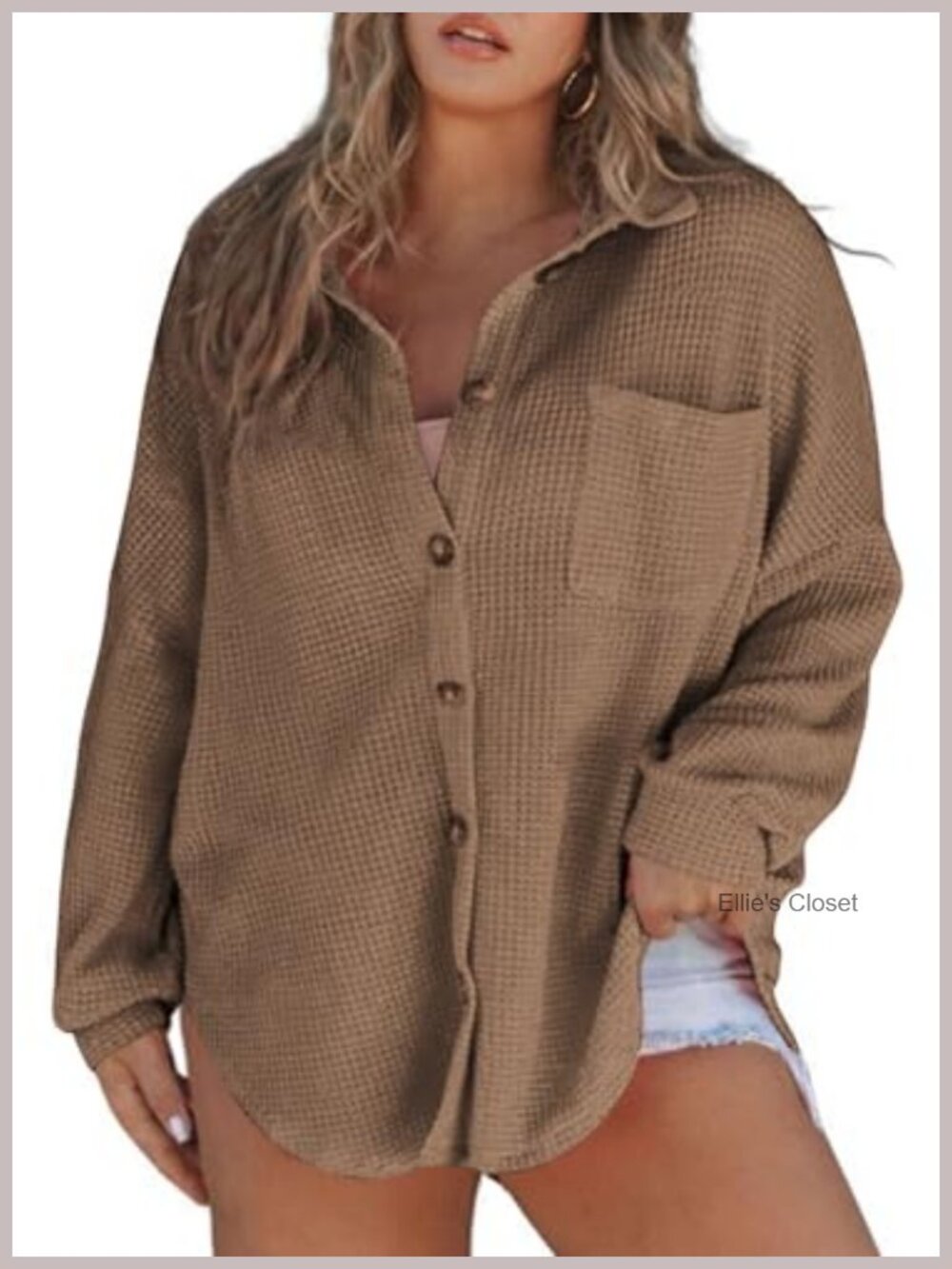 Plus Size Boyfriend Shirt Long Sleeve Button Down Casual Shacket
